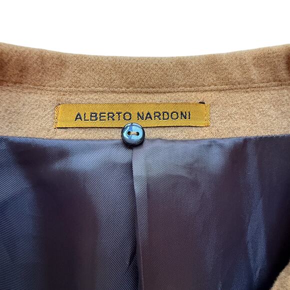 Alberto Nardoni Cashmere Blend Coat Mens 5XL Camel Super 150's Minimalist Preppy - Picture 2 of 10